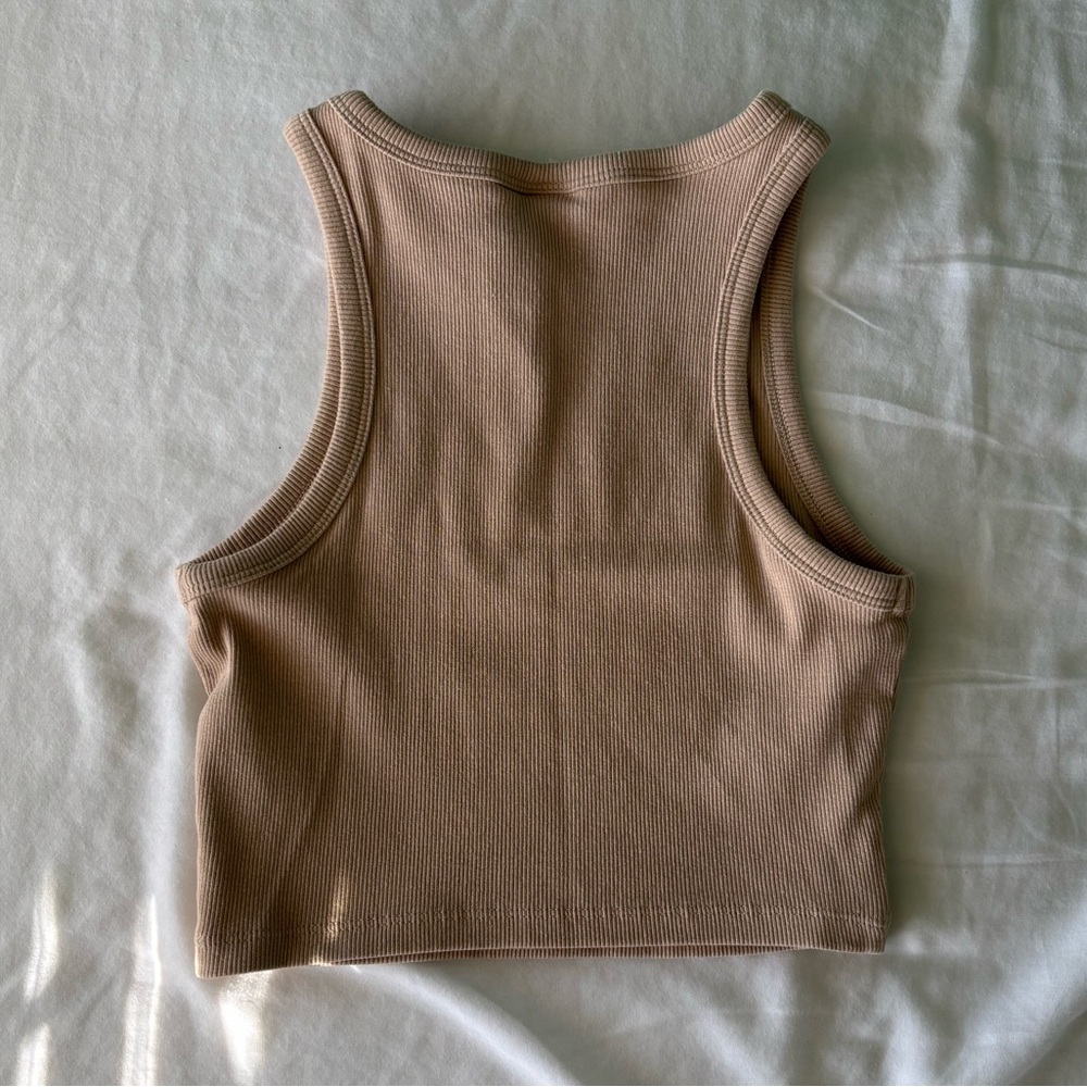 H&M Tan Ribbed Crop Top - Picture 2 of 7